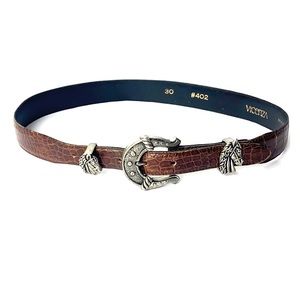 VINTAGE VICENZA Leather Belt Horse Head Buckle